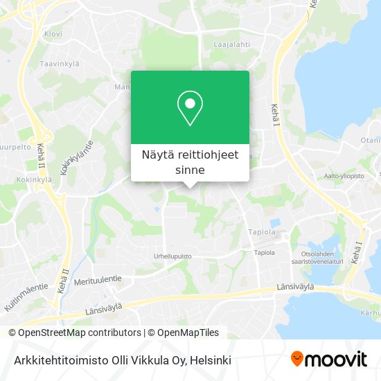 Arkkitehtitoimisto Olli Vikkula Oy kartta