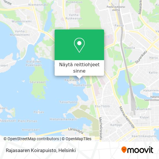 Rajasaaren Koirapuisto kartta