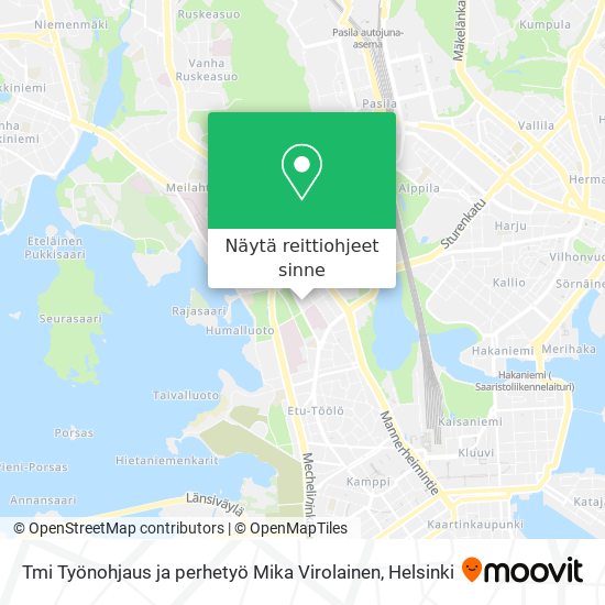 Tmi Työnohjaus ja perhetyö Mika Virolainen kartta