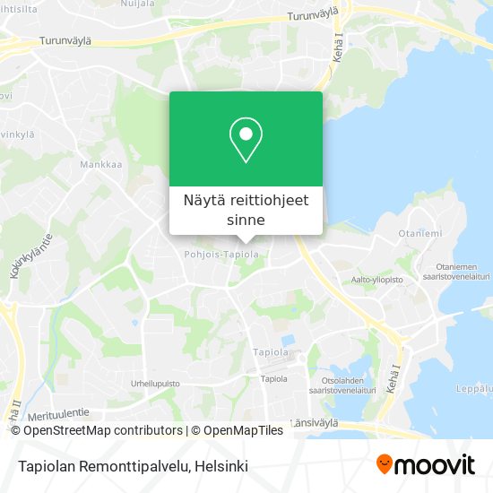 Tapiolan Remonttipalvelu kartta