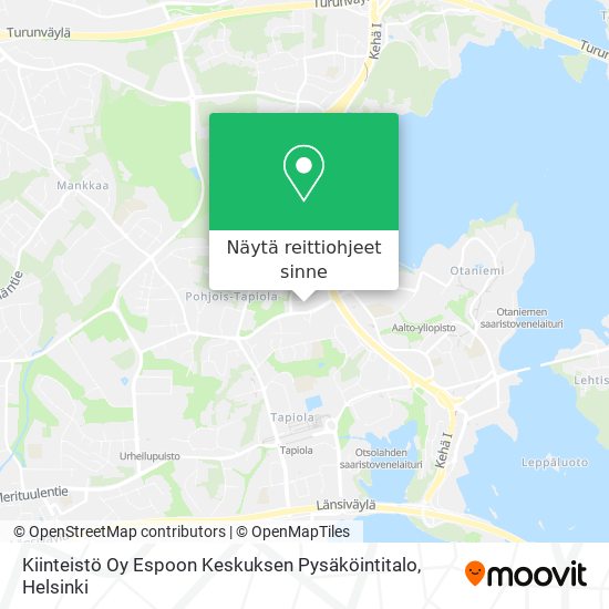 Kiinteistö Oy Espoon Keskuksen Pysäköintitalo kartta
