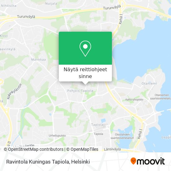 Ravintola Kuningas Tapiola kartta