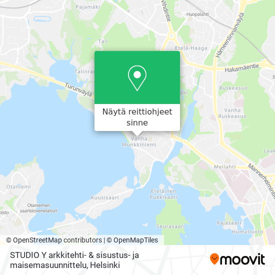 STUDIO Y arkkitehti- & sisustus- ja maisemasuunnittelu kartta