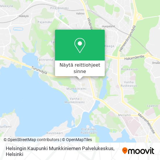 Helsingin Kaupunki Munkkiniemen Palvelukeskus kartta