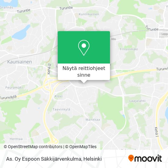 As. Oy Espoon Säkkijärvenkulma kartta