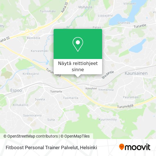 Fitboost Personal Trainer Palvelut kartta