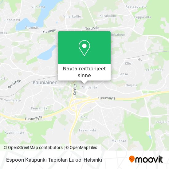 Espoon Kaupunki Tapiolan Lukio kartta