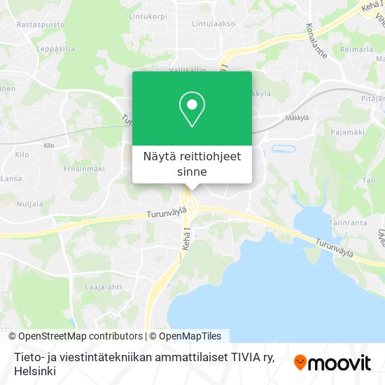 Tieto- ja viestintätekniikan ammattilaiset TIVIA ry kartta