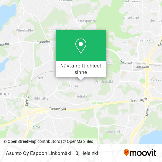 Asunto Oy Espoon Linkomäki 10 kartta