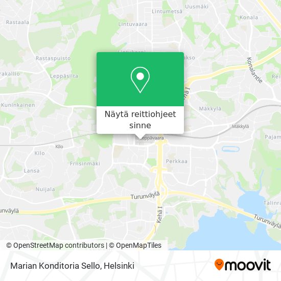 Marian Konditoria Sello kartta