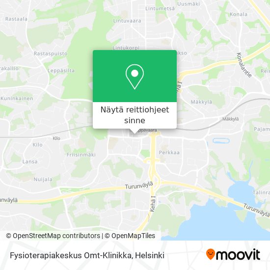 Fysioterapiakeskus Omt-Klinikka kartta
