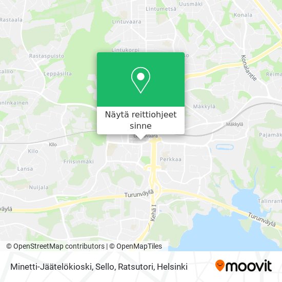 Minetti-Jäätelökioski, Sello, Ratsutori kartta