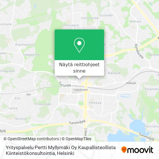 Yrityspalvelu Pertti Myllymäki Oy Kaupallisteollista Kiinteistökonsultointia kartta