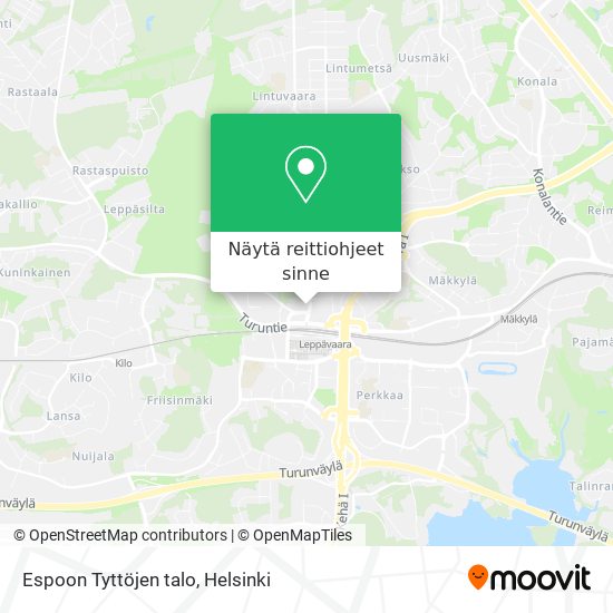 Espoon Tyttöjen talo kartta