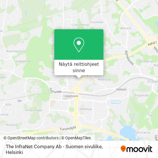The InfraNet Company Ab - Suomen sivuliike kartta