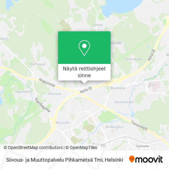 Siivous- ja Muuttopalvelu Pihkametsä Tmi kartta