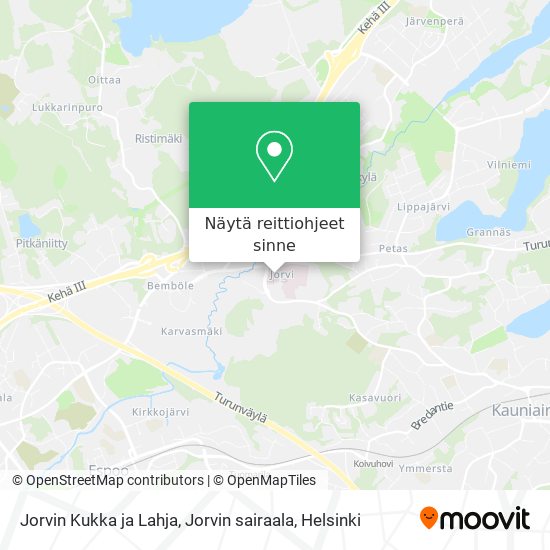 Jorvin Kukka ja Lahja, Jorvin sairaala kartta