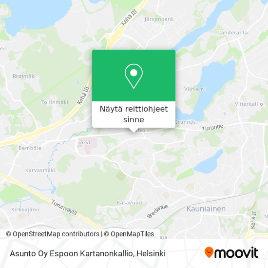 Asunto Oy Espoon Kartanonkallio kartta