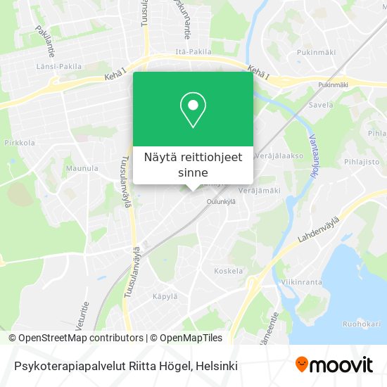 Psykoterapiapalvelut Riitta Högel kartta