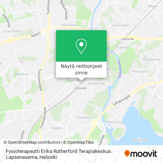Fysioterapeutti Erika Rutherford Terapiakeskus Lapsenasema kartta
