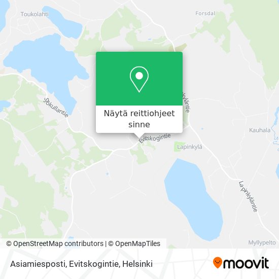 Asiamiesposti, Evitskogintie kartta