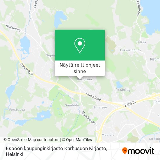 Espoon kaupunginkirjasto Karhusuon Kirjasto kartta