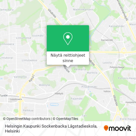 Helsingin Kaupunki Sockenbacka Lågstadieskola kartta