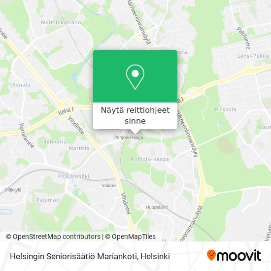 Helsingin Seniorisäätiö Mariankoti kartta