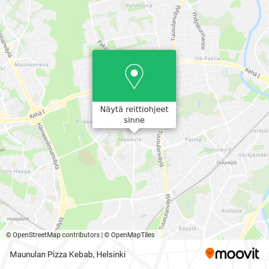 Maunulan Pizza Kebab kartta