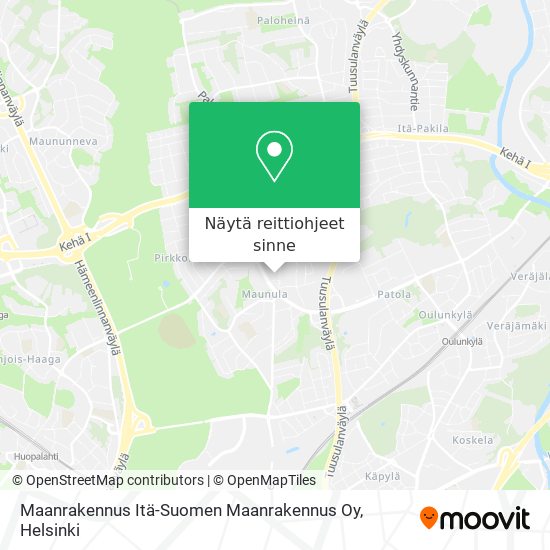 Maanrakennus Itä-Suomen Maanrakennus Oy kartta