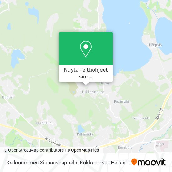 Kellonummen Siunauskappelin Kukkakioski kartta