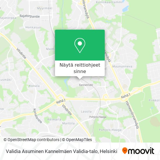 Validia Asuminen Kannelmäen Validia-talo kartta