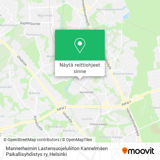 Mannerheimin Lastensuojeluliiton Kannelmäen Paikallisyhdistys ry kartta