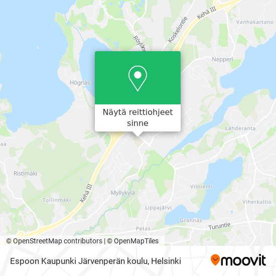 Espoon Kaupunki Järvenperän koulu kartta