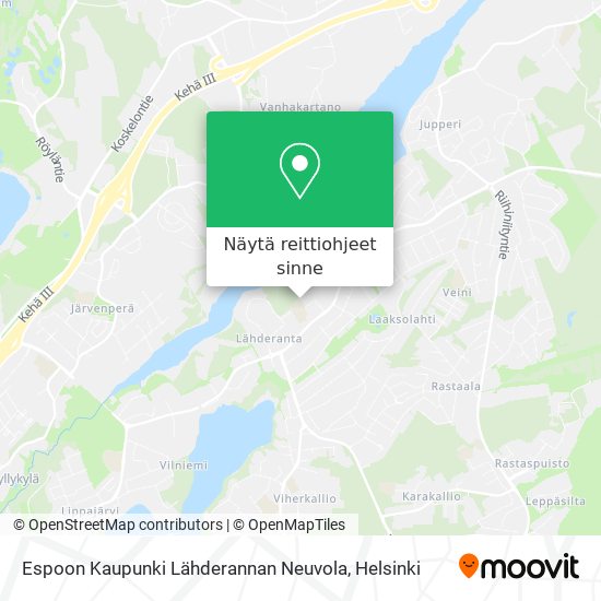 Espoon Kaupunki Lähderannan Neuvola kartta