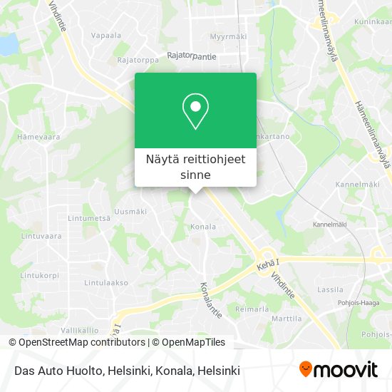 Das Auto Huolto, Helsinki, Konala kartta
