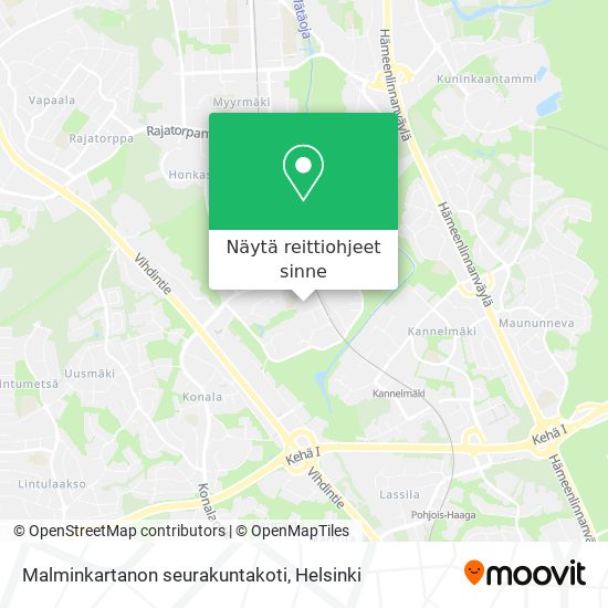 Malminkartanon seurakuntakoti kartta