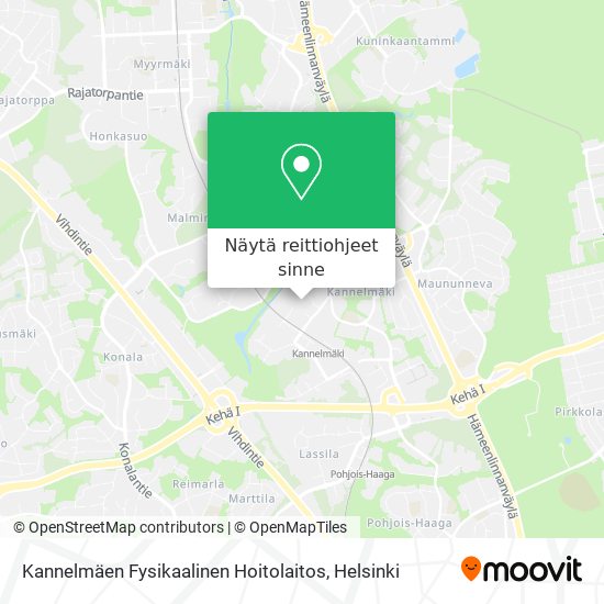 Kannelmäen Fysikaalinen Hoitolaitos kartta