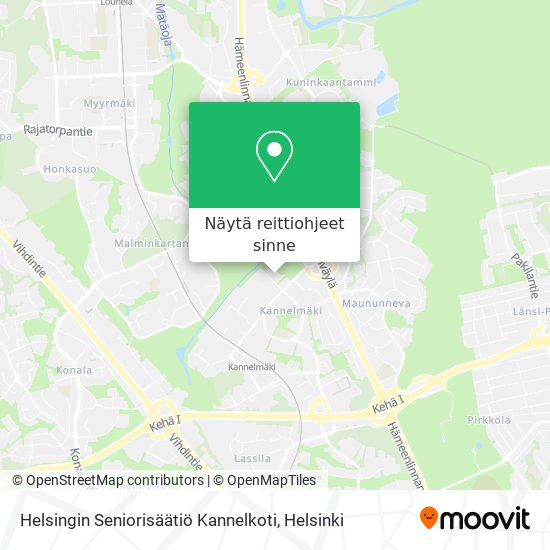 Helsingin Seniorisäätiö Kannelkoti kartta