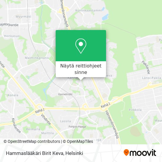 Hammaslääkäri Birit Keva kartta