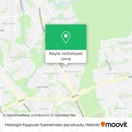 Helsingin Kaupunki Kannelmäen peruskoulu kartta
