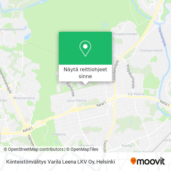 Kiinteistönvälitys Varila Leena LKV Oy kartta