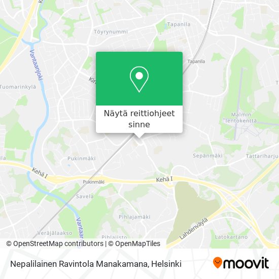 Nepalilainen Ravintola Manakamana kartta