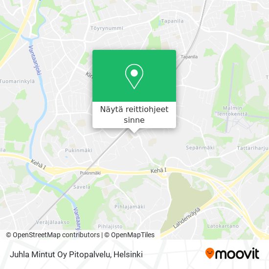 Juhla Mintut Oy Pitopalvelu kartta