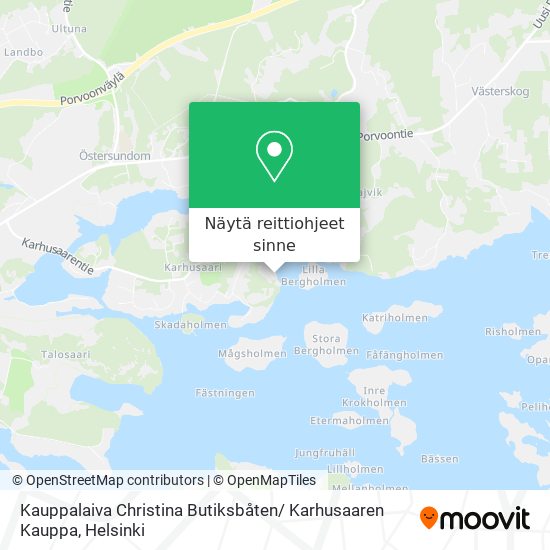 Kauppalaiva Christina Butiksbåten/ Karhusaaren Kauppa kartta