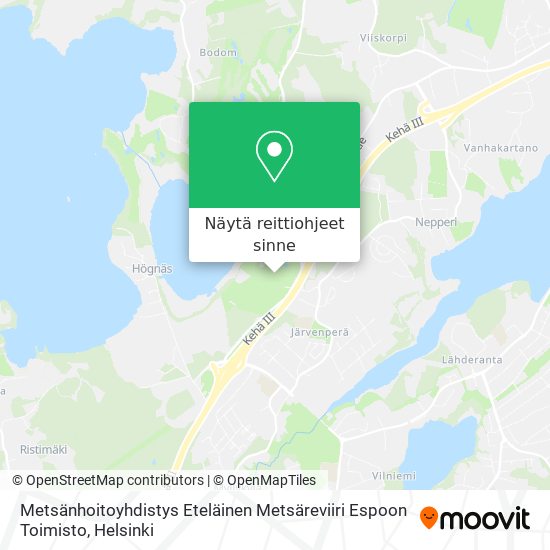 Metsänhoitoyhdistys Eteläinen Metsäreviiri Espoon Toimisto kartta