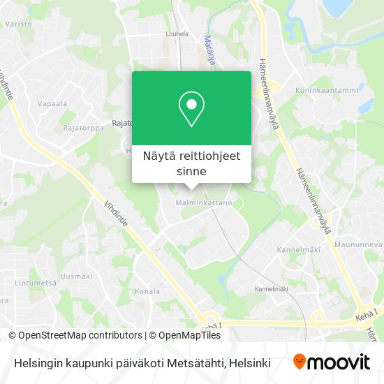 Helsingin kaupunki päiväkoti Metsätähti kartta