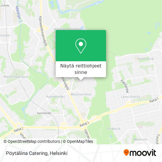 Pöytäliina Catering kartta