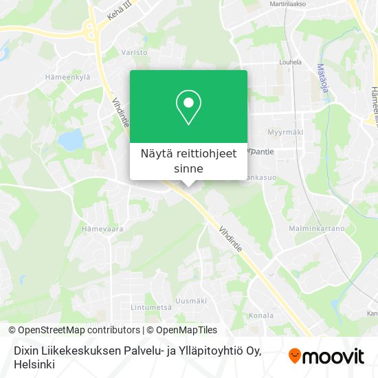 Dixin Liikekeskuksen Palvelu- ja Ylläpitoyhtiö Oy kartta