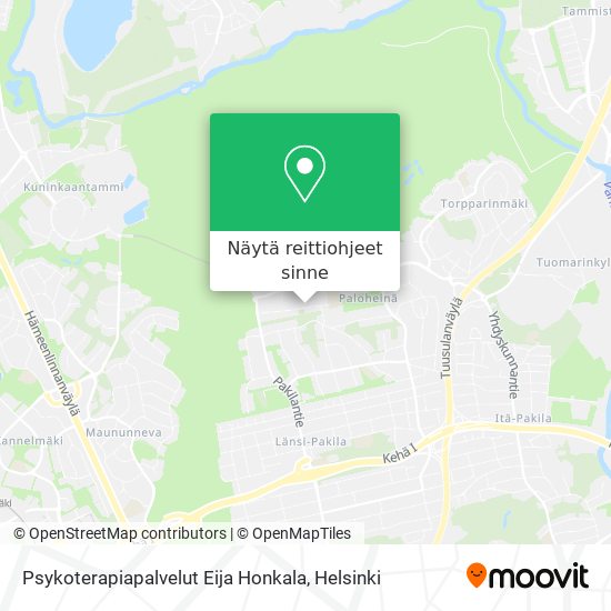 Psykoterapiapalvelut Eija Honkala kartta